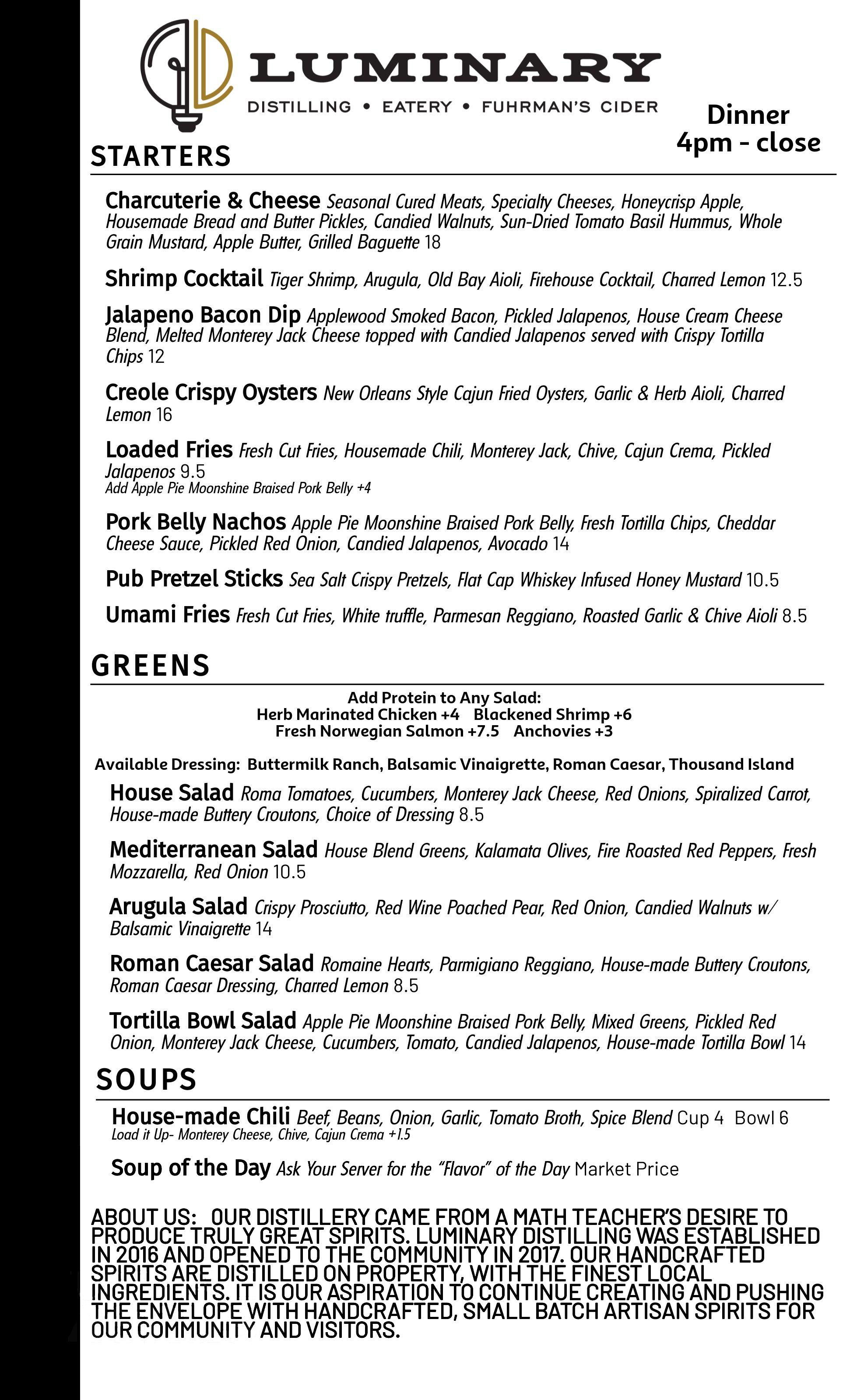 Dinner Menu first draft no pictures page 1