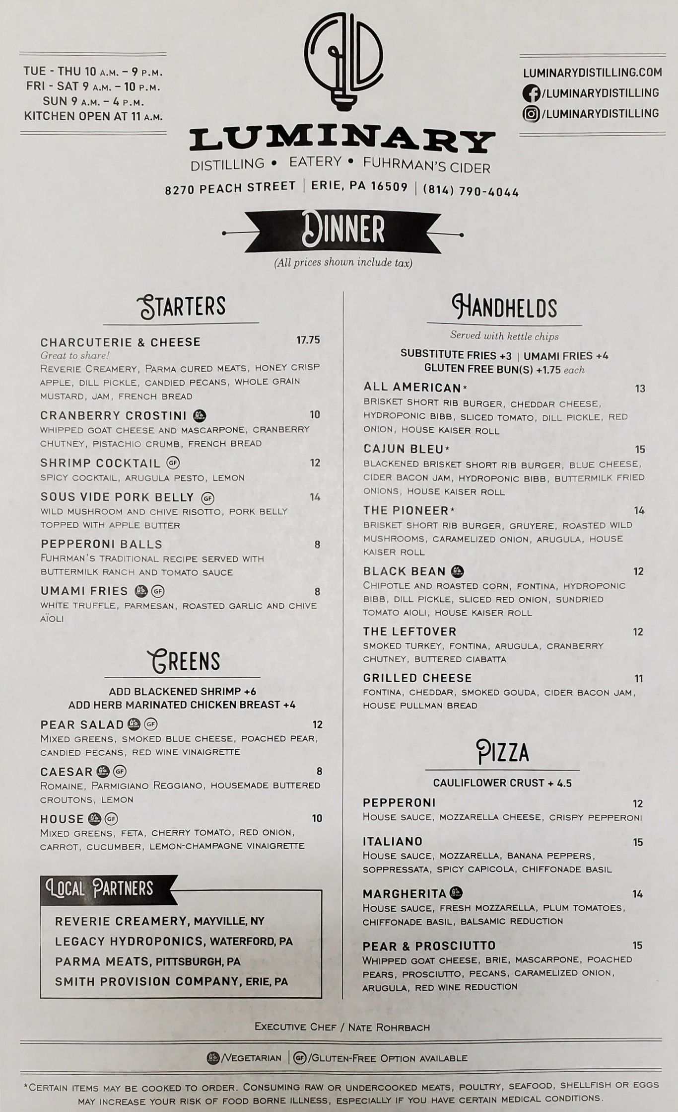 Menus Luminary Distilling, LLC