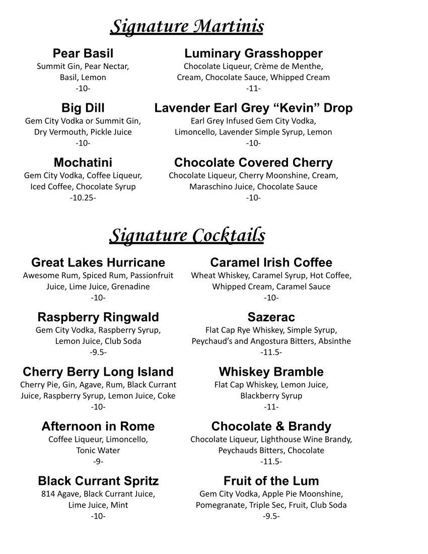 Menu Spring 2026 for Binder 2 column Drink 2