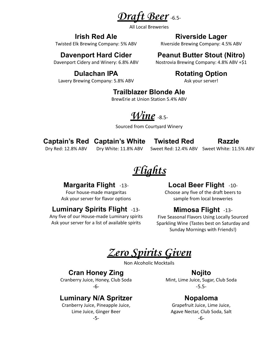 Menu Spring 2026 for Binder 2 column Drink 3