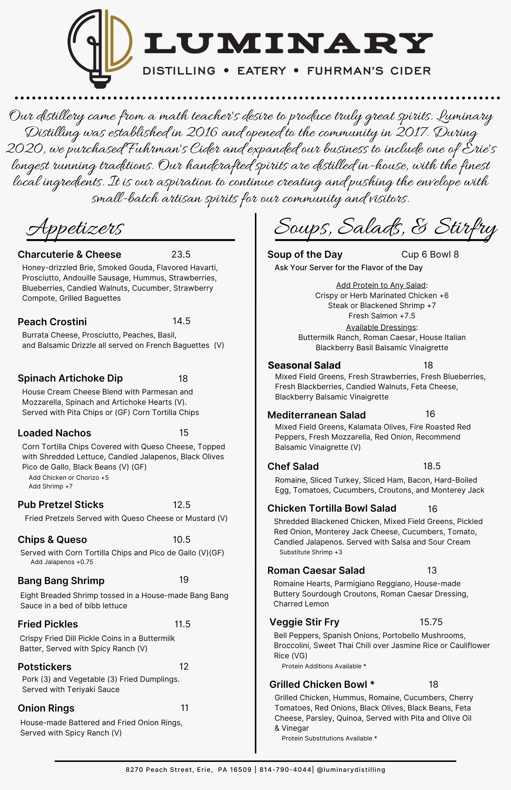Summer Food 2026 Menu 11 x 17 in